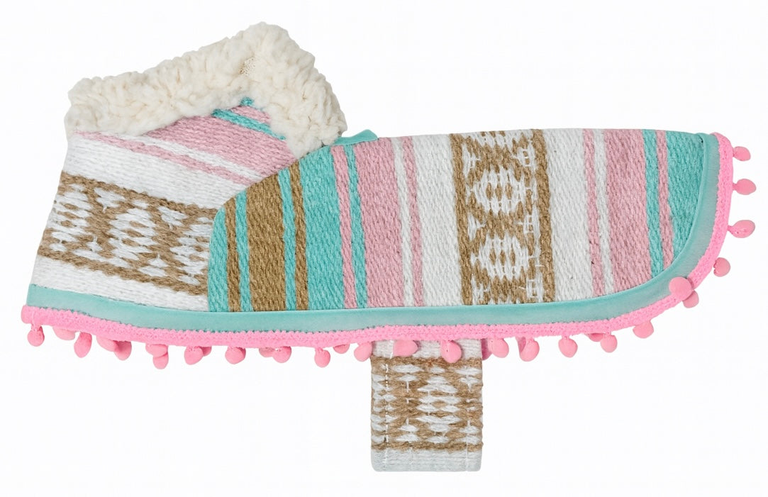 Tiffany/Pink/Brown Dog Poncho/Sarape with Fur (Pre-Order)