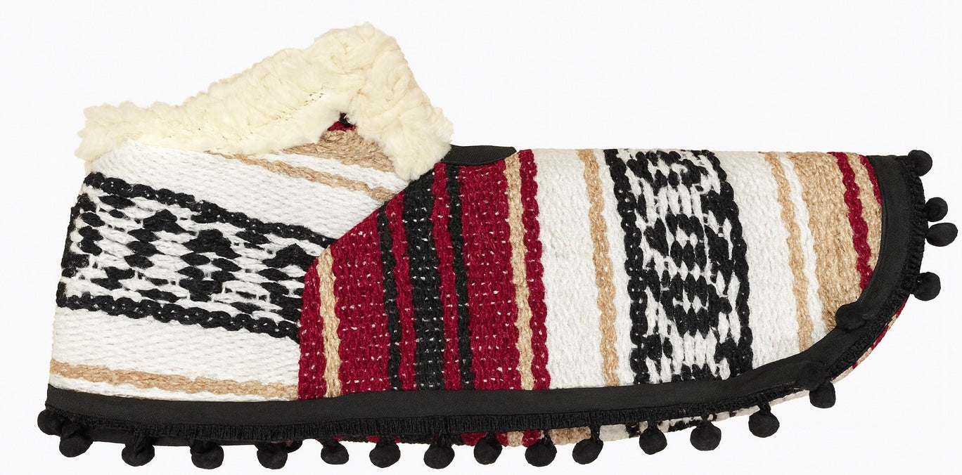 Burgundy/Tan/White Dog Poncho/Sarape with Fur