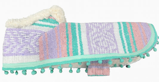 Pink/Tiffany/Lavender Dog Poncho/Sarape with Fur